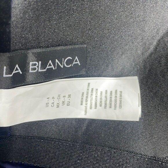 La Blanca Womens Sz 4 Bandeau Midkini Bikini Swimsuit Top Indigo/Linea Costa - Picture 10 of 10